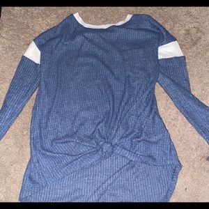 Blue and white sweater